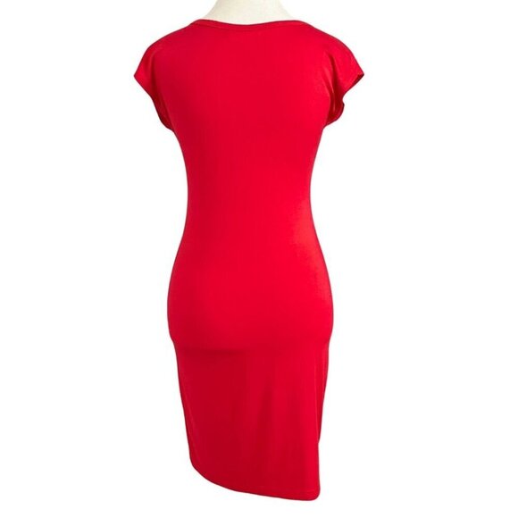 LNA BLACK CAP SLEEVE STRETCH JERSEY BODYCON DRESS - S - Picture 4 of 9